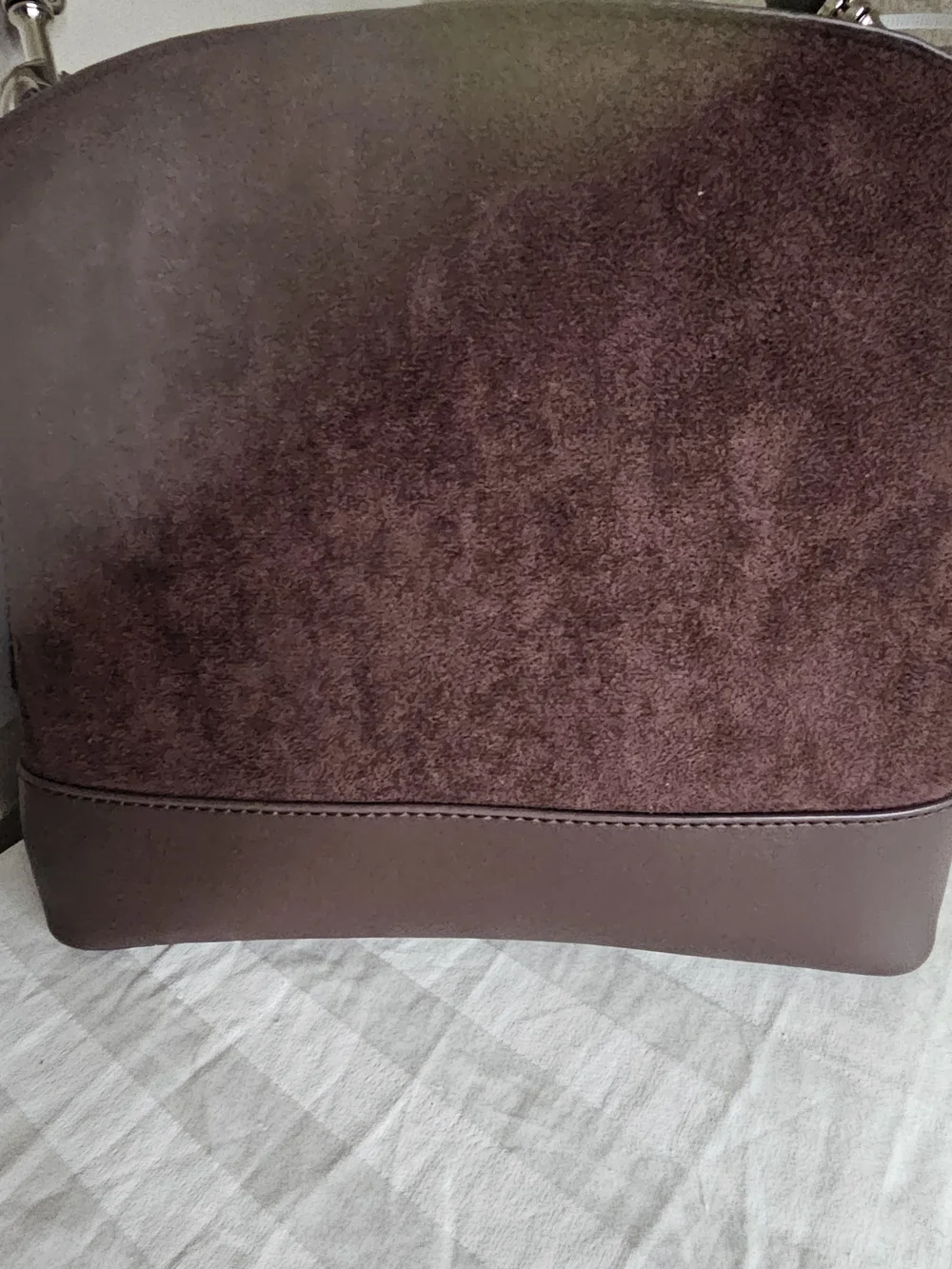 Steve Madden Dark Brown Suede & Leather Shoulder Bag